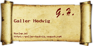 Galler Hedvig névjegykártya